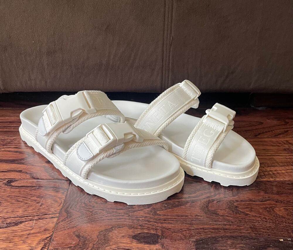 $720 NIB Men's Bottega Veneta Dual Strap Sandals White Size 42(9)